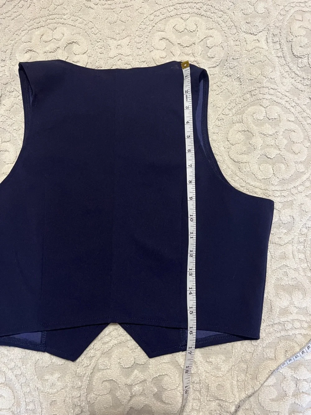 Navy V-Neck Button Front Vest - Picture 5 of 5